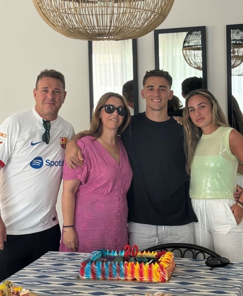 Gavi with his parents on his birthday